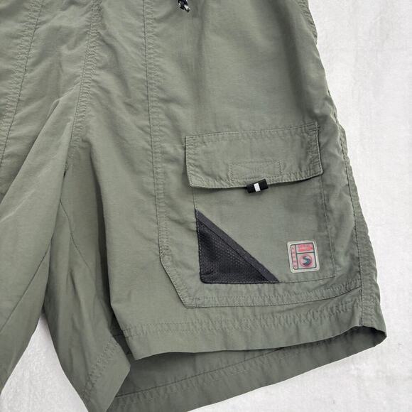 Eddie Bauer Sport Nylon Shorts Mens Size M Tall Green Mesh Brief Lining Belted - Picture 4 of 11